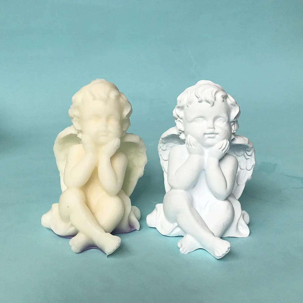 3D Angel Candle Silicone Mold European Angel Baby Ornaments Aromatherapy Resin Creative Epoxy 3D Silicone Mould 8333