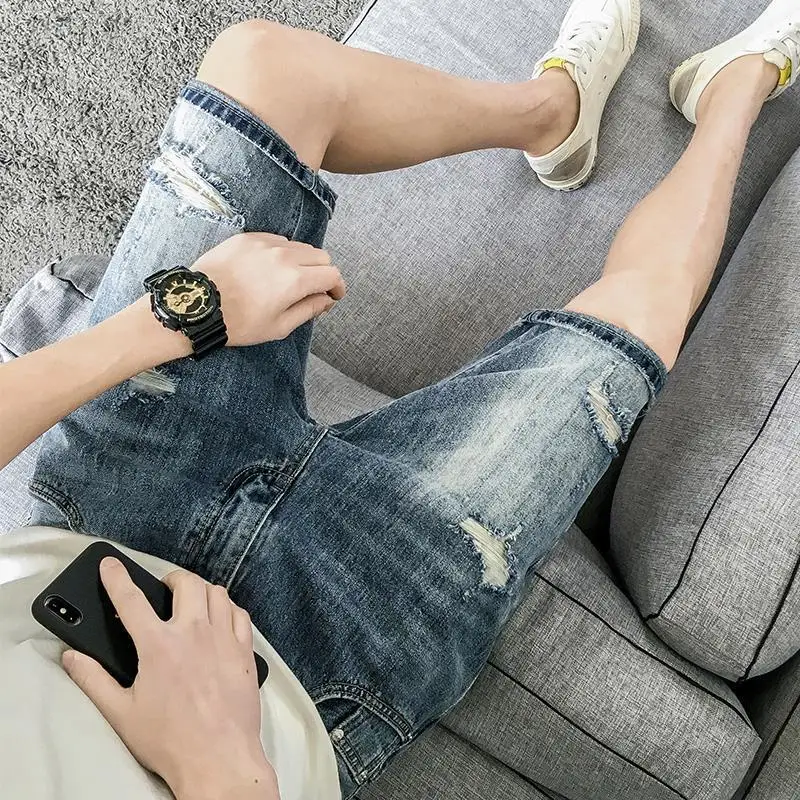 Shorts de cowboy coreano casual de verão, tubo reto, rua alta, oco, confortável, tudo em jogo, acessível, novo, 2022