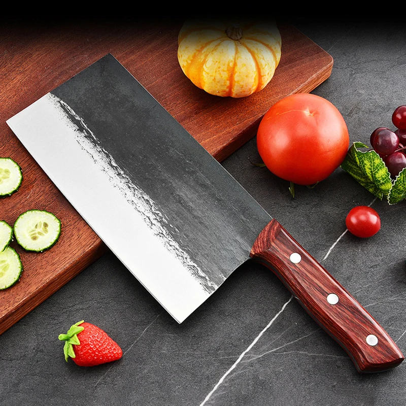 

8 Inch Chopper Knife DC53 Mode Steel Blade Wood Handle Handmade Forged Kitchen Knives Slicing Cleaver Meat And Poultry Tools