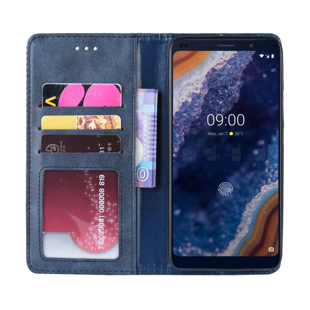 Flip Retro Style Leather Magnetic Closure Phone Cover For Nokia 9.3 PureView Wallet Fall prevention Phone Case For 9.3PureView