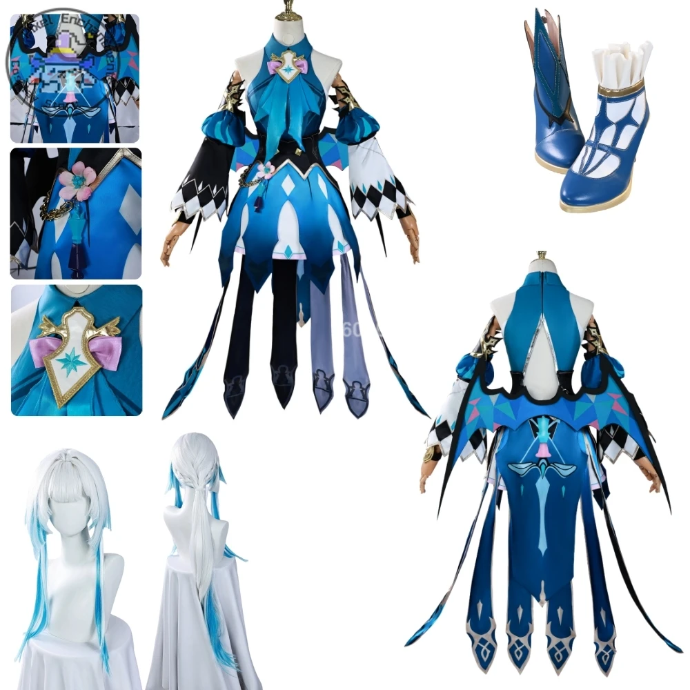 

Game Honkai: Star Rail Cosplay Costume Anime Cerydra Role Playing Newly Dress Suits for Women Adult Comic Con Outfit Wig Shoes