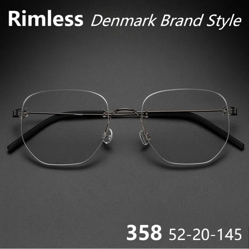 

Очки без оправы от датского бренда, безрамочные, безвинтовые, ультралегкие, тонкие, из титана, модель 358, высокое качество