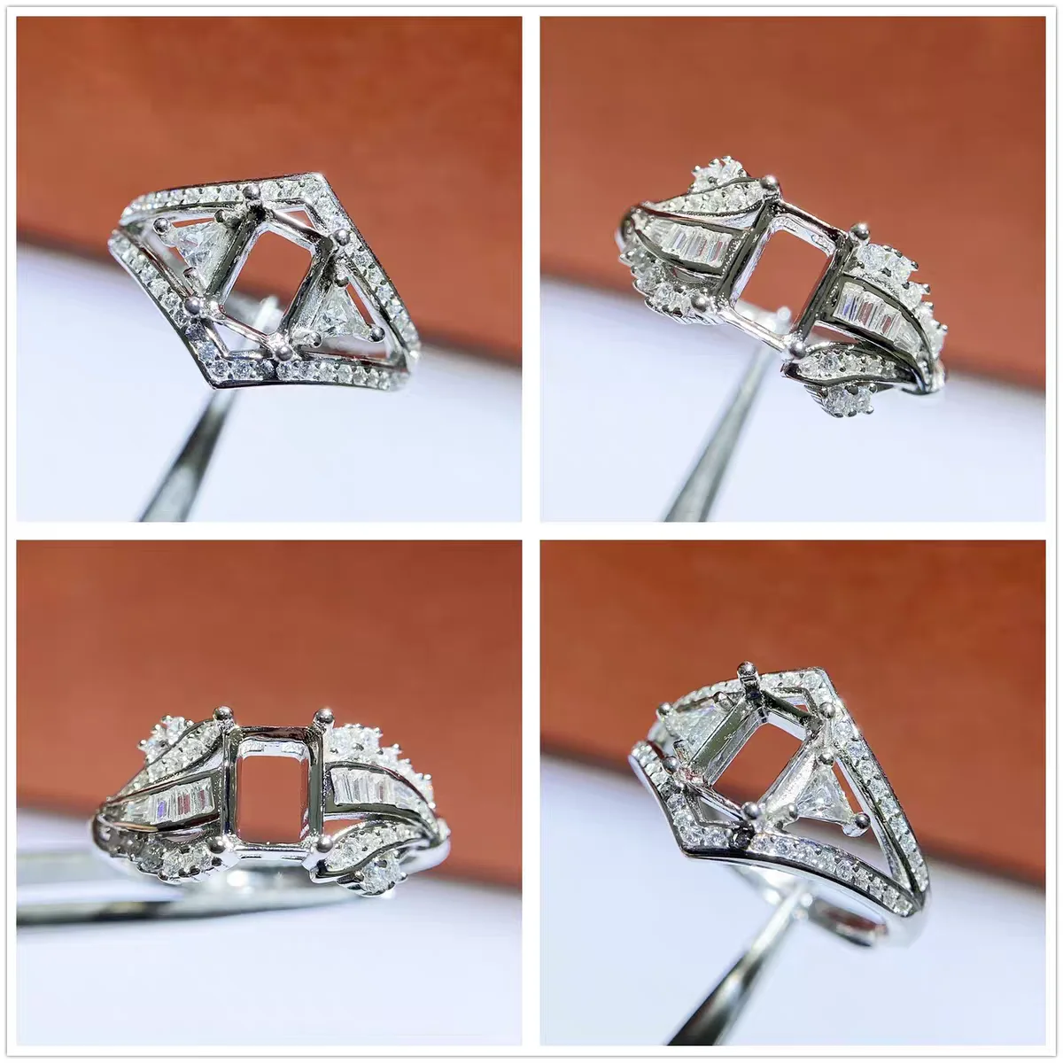 

MeiBaPJ 5 мм * 7 мм прямоугольный камень стерлингового серебра 925 пробы с цирконами держатель для колец DIY пустая поддержка для женщин изысканные очаровательные ювелирные изделия