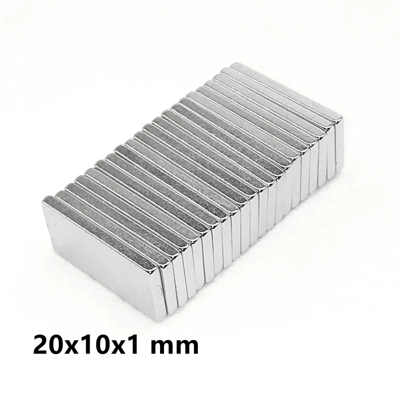 20~500PCS 20x10x1 mm Square Super Strong Neodymium Magnet Block Permanent Magnets 20x10x1mm Powerful Magnetic Magnets 20*10*1