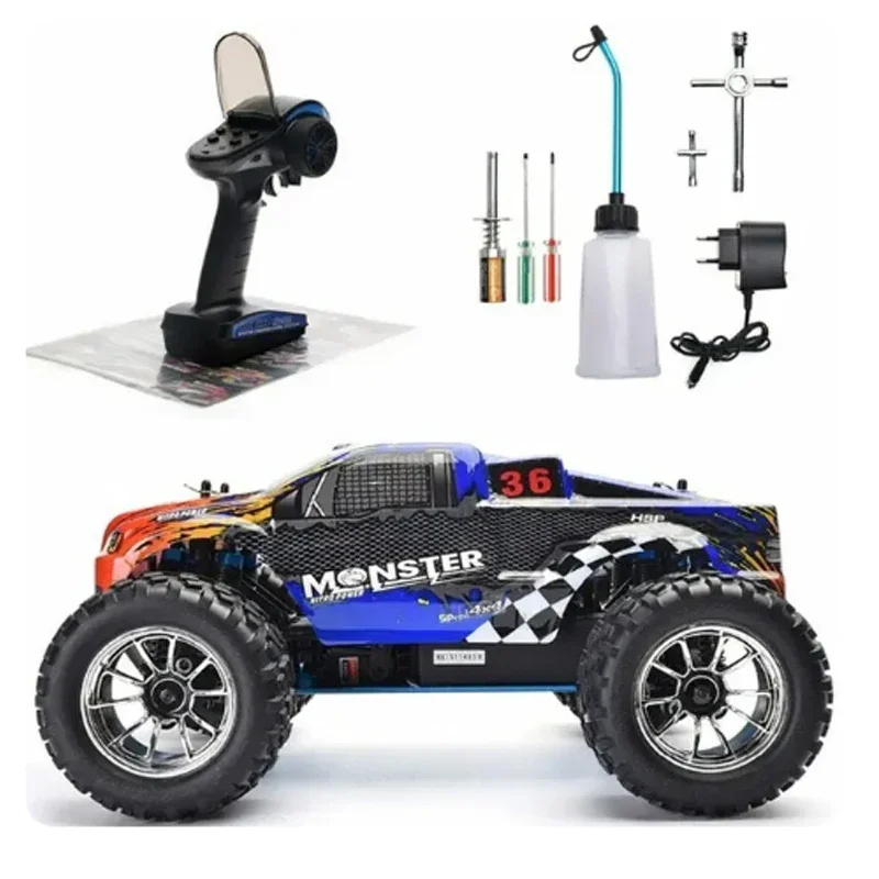 

HSP RC Car 1/10 Gasoline Gas Petrol Powered Buggy Truck 4WD Oil-powered Off-road Climbing Vehicle High-speed Fuel Model Toys