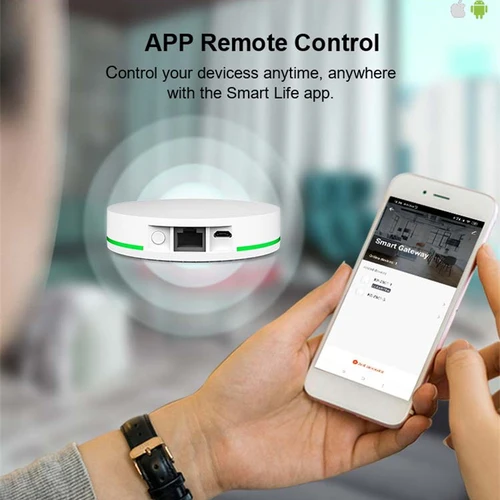 Imagen 2 del producto Milfra-Hub de enlace con cable Tuya Zigbee 3,0, puente de casa inteligente, aplicación de vida inteligente, Control remoto por voz, funciona con Alexa y Google Home