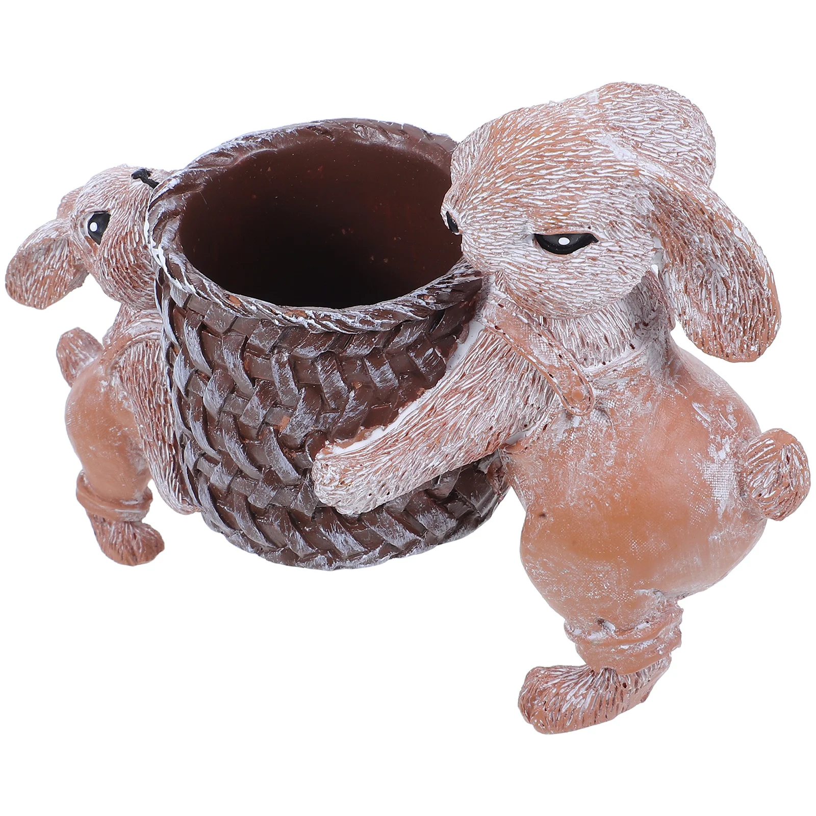 

Creative Rabbit Pen Holder Resin Easter Desktop Storage Cup for Pencils Makeup Brushes Office Home Decor Novelty