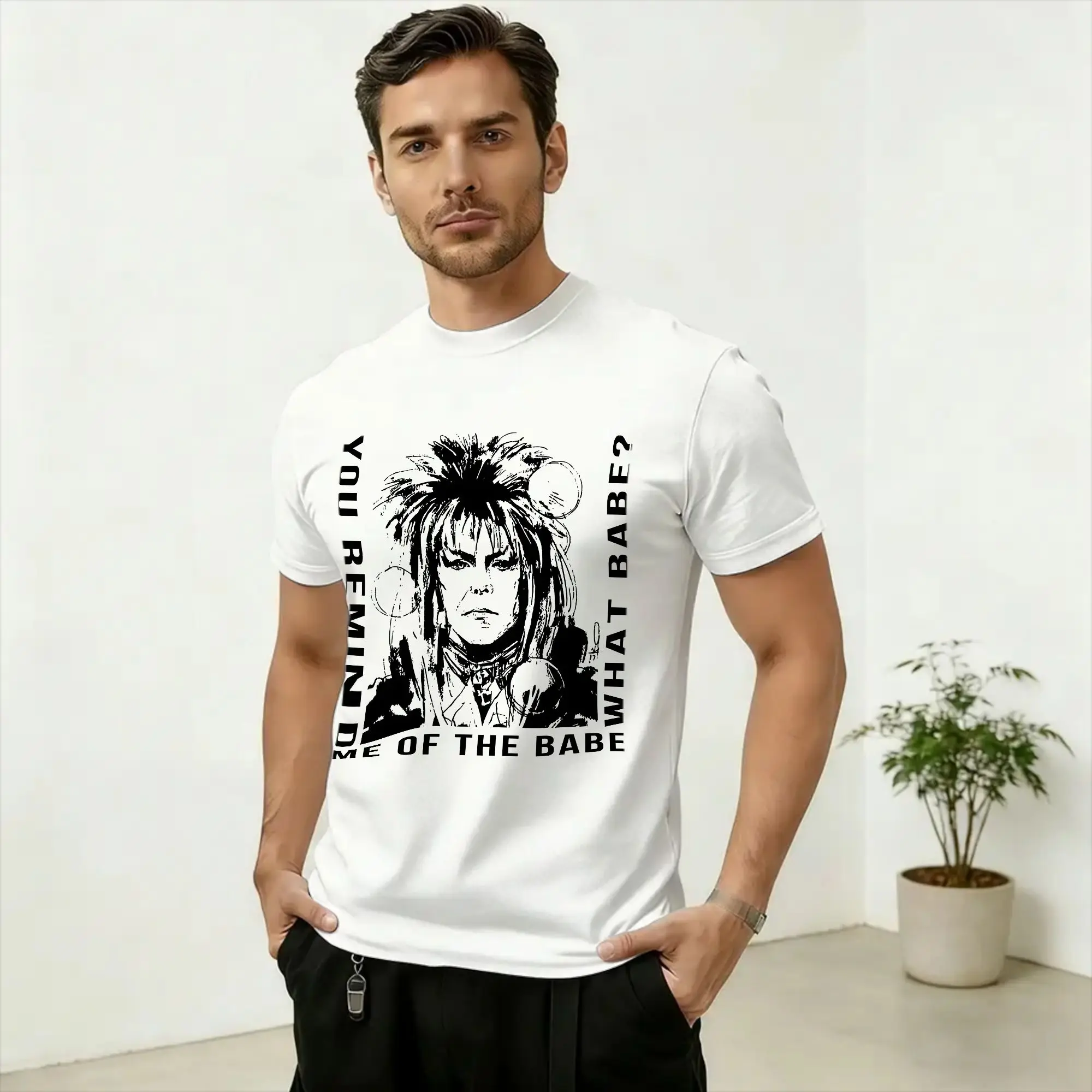 Men's Movie Labyrinths T Shirt  Cotton Clothes Awesome Short Sleeve Crew Neck Tees Classic T-Shirts