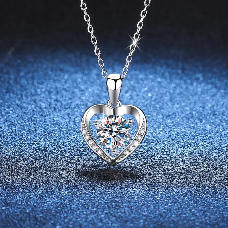 

1CT Moissanite Necklace Pendent GRA Certified Dainty s925 Sterling Silver 18k Classic Necklaces for Women With Gift Box