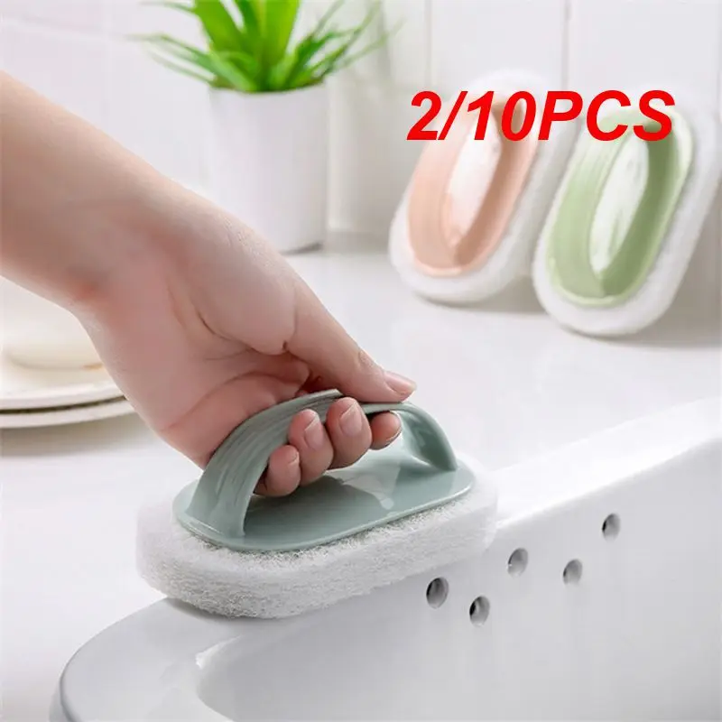 2/10PCS Bathtub Brush Bathroom Decontamination Brush Sponge Multipurpose Cleaning Tools Tile Brush Cleaning Brush With Handle