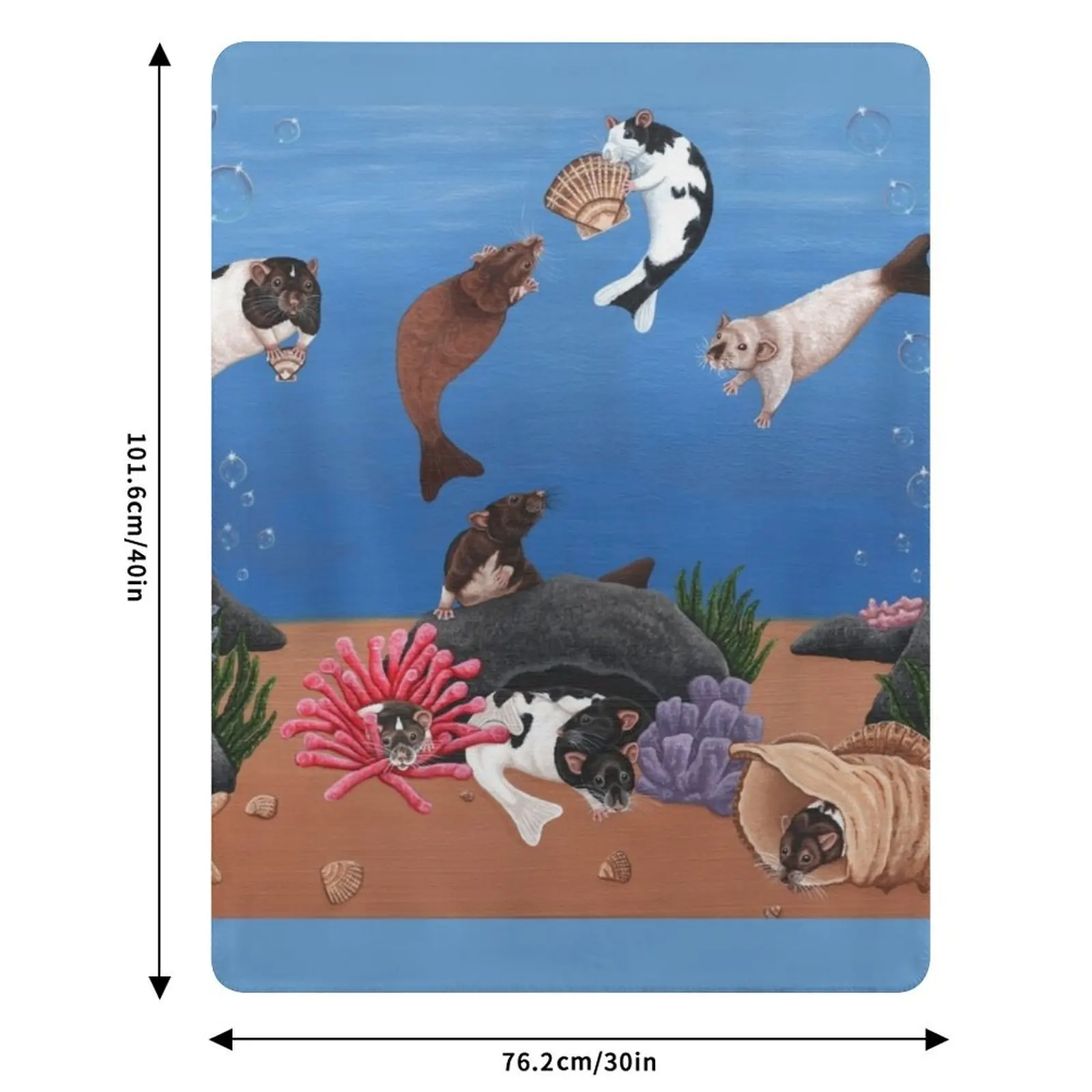 بطانية Mungy's Deng Ratto Sea Throw Blanket Baby Flannel Hairy Thermals لبطانيات السفر