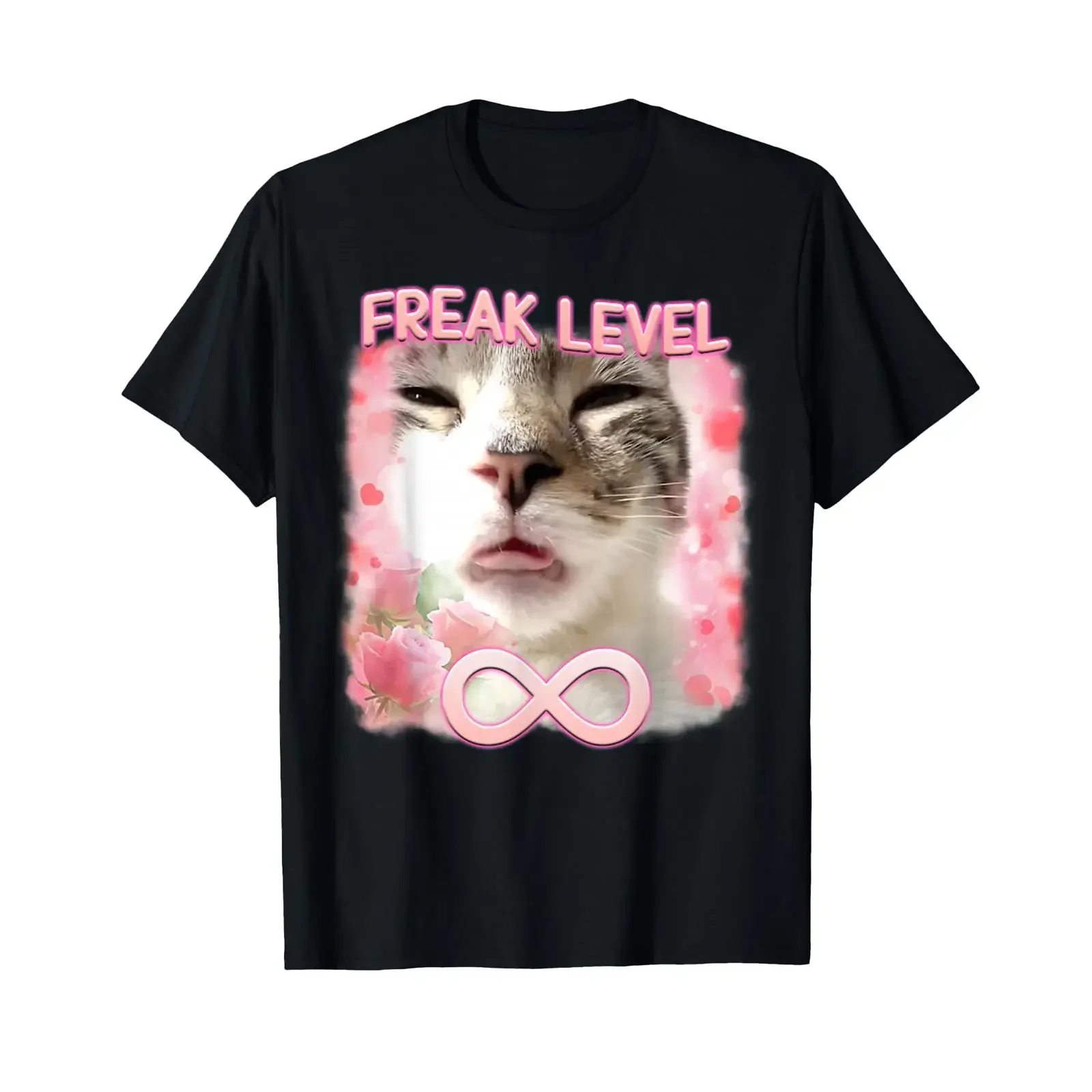 Funny Freak Level Freaky Ahh Cat Meme s Silly T Shirt vintage Washed Comfortable designer clothes graphic Stretched homme