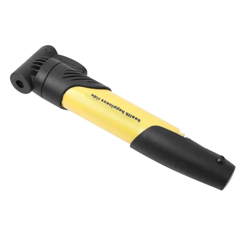 Mini Portable Bicycle Air Pump High Strength Plastic Super Lightweight Air Inflator Yellow Efficient Telescopic Action