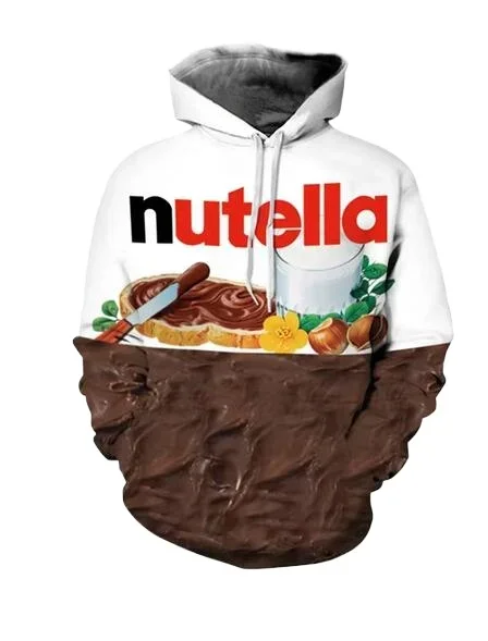 New Men/Womens Nutella Food Funny 3D Print Fashion Tracksuits Crewneck hoodie Hip Hop Sweatshirt and Pants + Hoodies TZ05