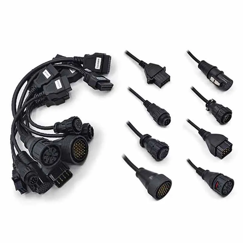 Full Set 8 Truck Cables & 24V to 12V Heavy Duty Truck Connector Truck Diesel Adapter Cable for Thinkdiag Easydiag OBD2 Scannner