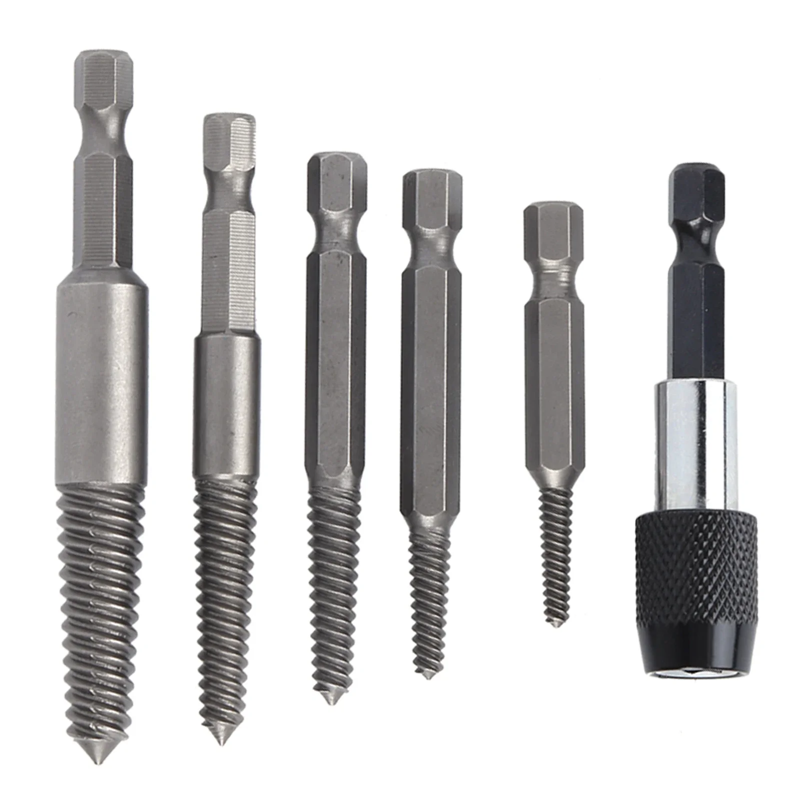 Headless Screw Extractor Set Woodwork Hex Shank Fine Teeth Stripped Remover Tool Screw Accessories Headless Screw Extractor