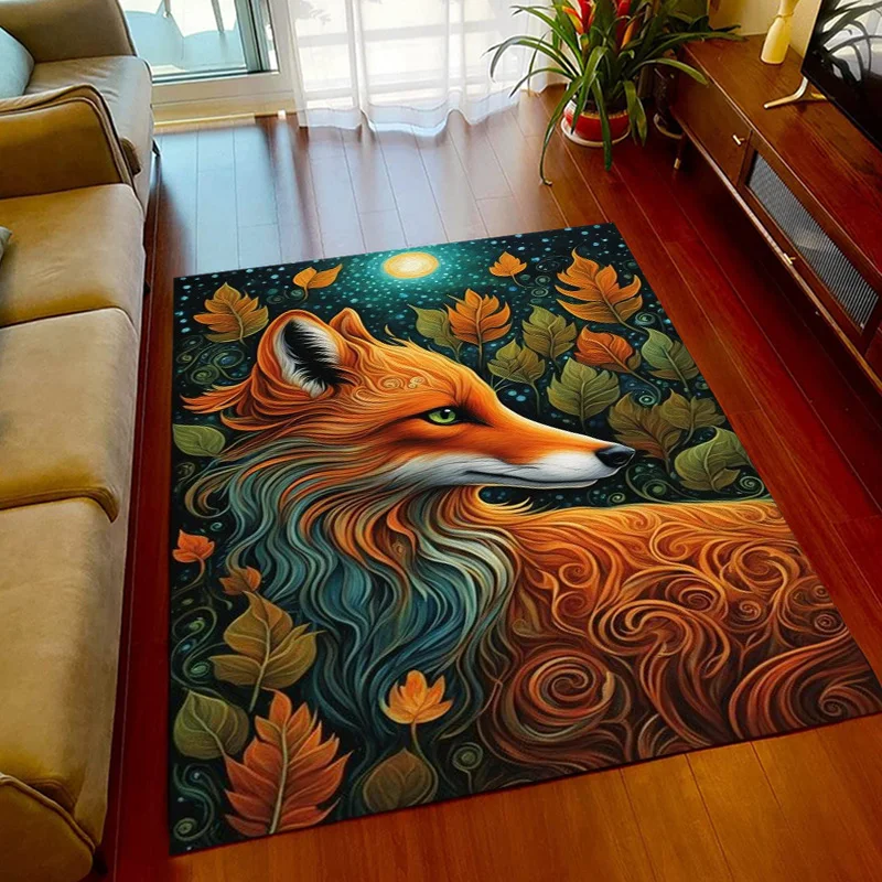 15 Style Fox Pattern Printing Large Area Rugs Carpet for Home Living Room Bedroom Non-slip Floor Pay Mat Sofa Doormat Decoration