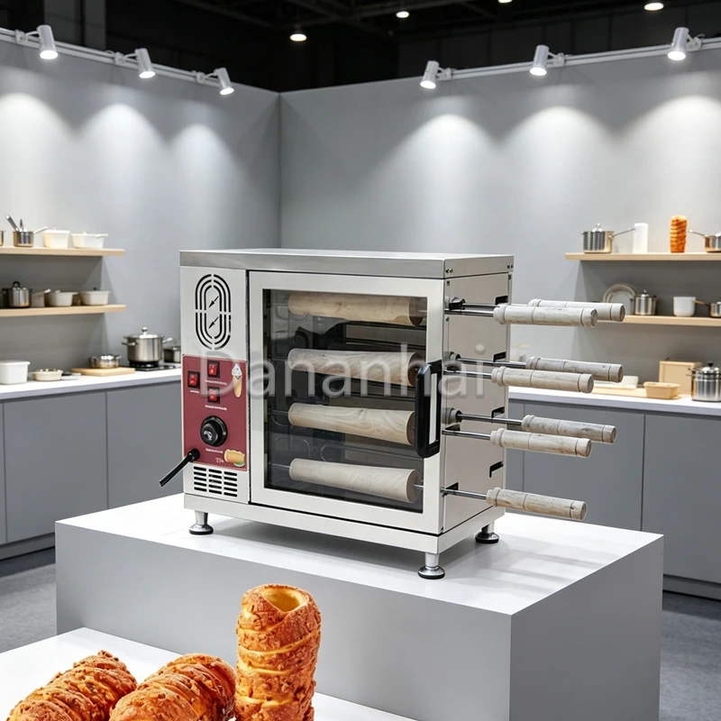 Electric Hungarian Chimney Cake Maker Machine Roller Oven for Ice Cream Waffles - Kitchen Appliance for Baking And Cooking