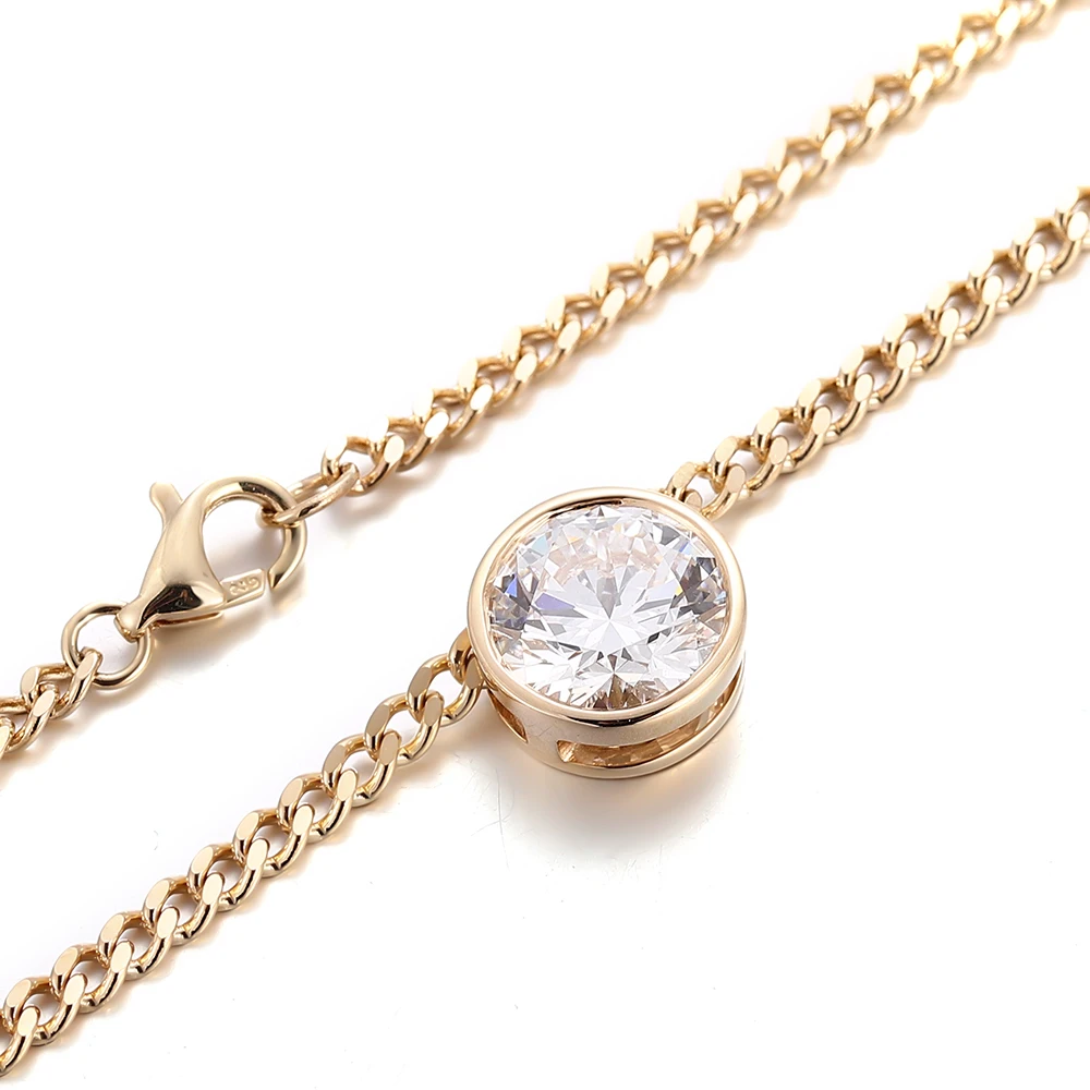 

Provence 18K Lab Grown Diamond Pendant for Women AU750 Solid Gold Round Cut 2.5CT Pendant Necklace for Girlfrend DIY Pendants