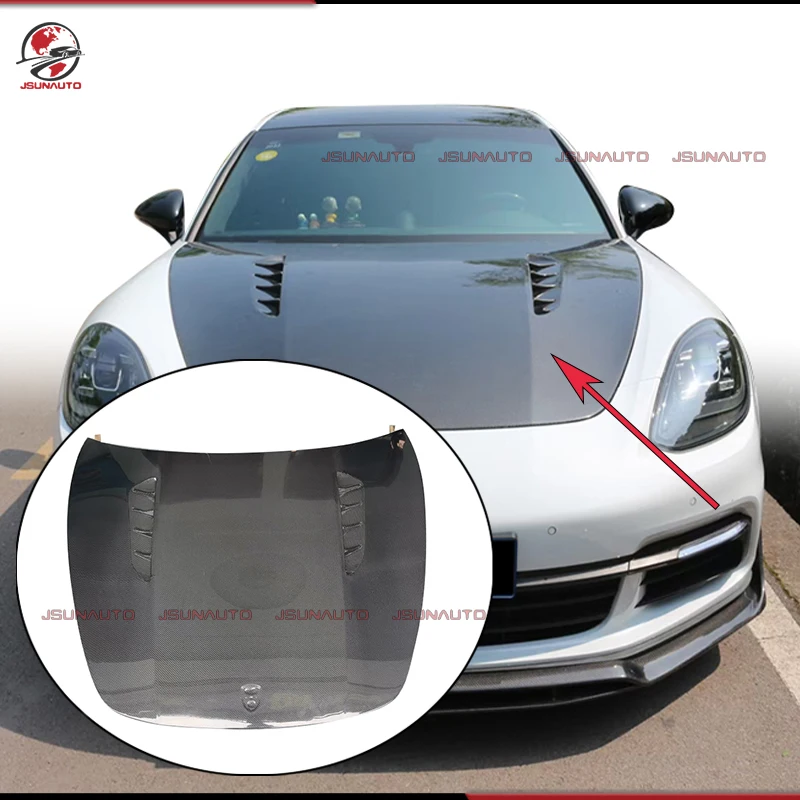 

Car Engine Cover For Porsche Panamera 971 Dry Carbon Fiber Exterior Front Hood Bonnet For Porsche 2017-2024 Kit