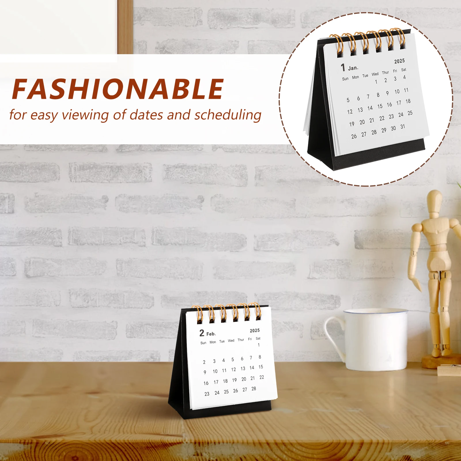 

Small Desk Calendar Mini 2025 Flip Monthly Paper Daily Use Office Desktop Accessories Inspiring Gifts