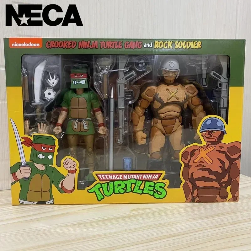 Neca 54252 Ninja Turtle Tmnt Rock Infantry&curver 7-inch Action Figure Collection Model