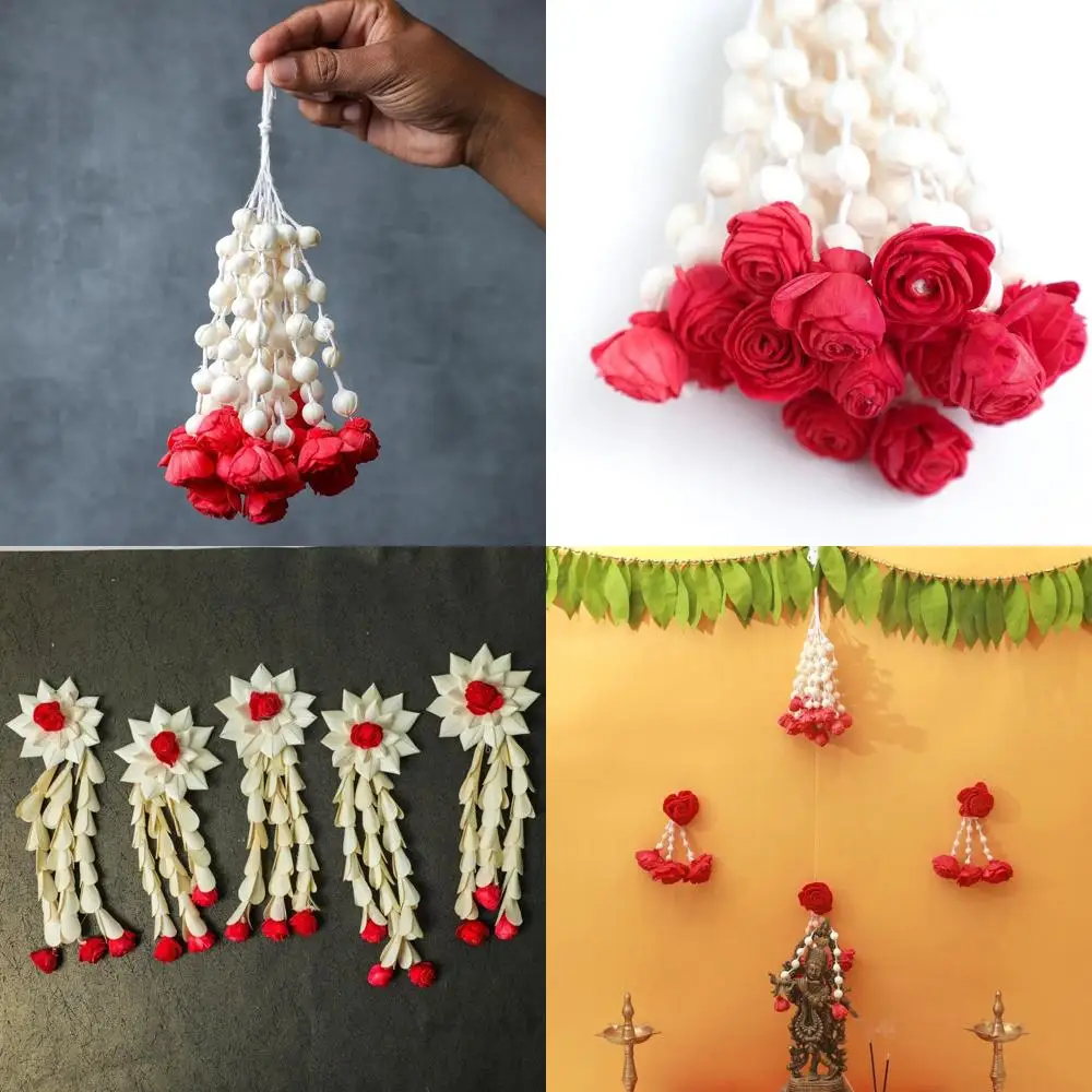 

Artificial Jasmine Rose Wreaths for Indian Weddings, Mehendi, Haldi Ceremonies, Diwali Festivities, and Pooja Decorations