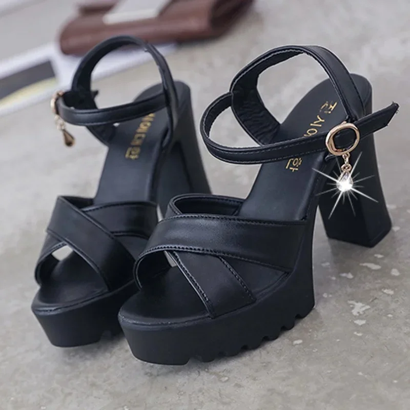 Women Fish Mouth Platform High Heels Wedges Buckle 2024 Sandals Women Shoes Woman Platform Party Sandals High Heels Footstep