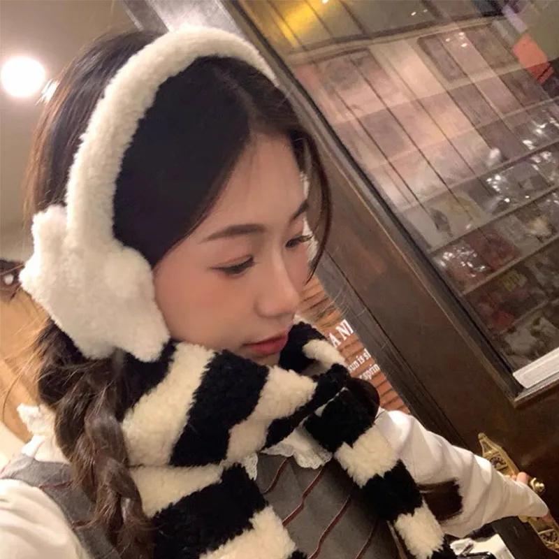 Winter Earmuffs Woman Ear Cover Y2K Star Plush Anti Cold Women's Warm Solid Color Plush Earrings Cycling Muffs Headphones Warmer