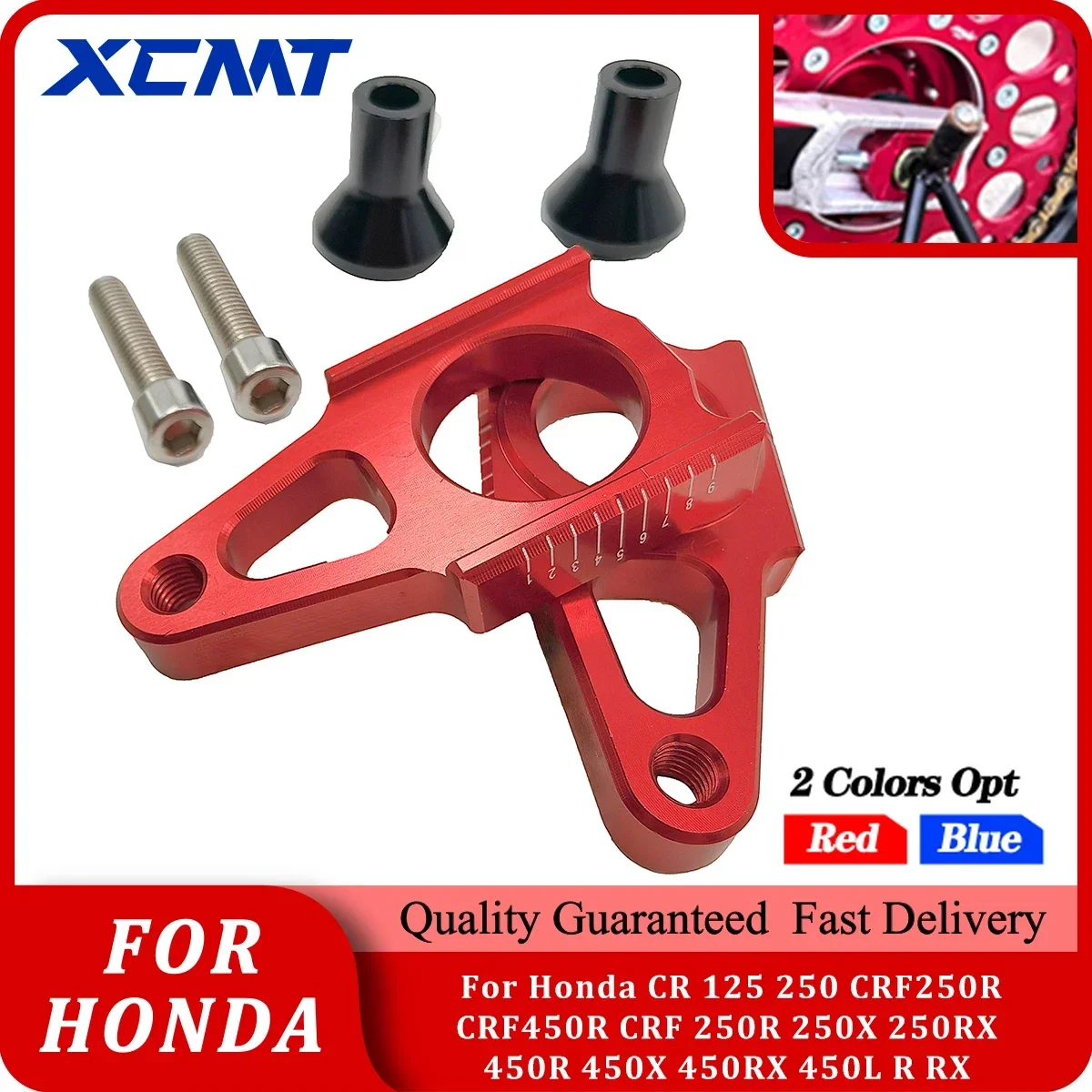 

Motorcycle CNC Rear Axle Block Chain Adjuster For Honda CR 125 250 CRF250R CRF450R CRF 250R 250X 250RX 450R 450X 450RX 450L R RX