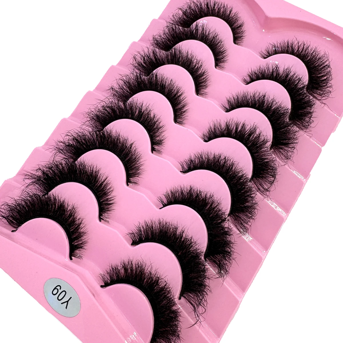 8Pairs Extension Thick Long Reusable Extended Makeup Lashes 9D Faux Mink False Eyelashes, Multi-Layered Curly & Fluffy Fake Lash