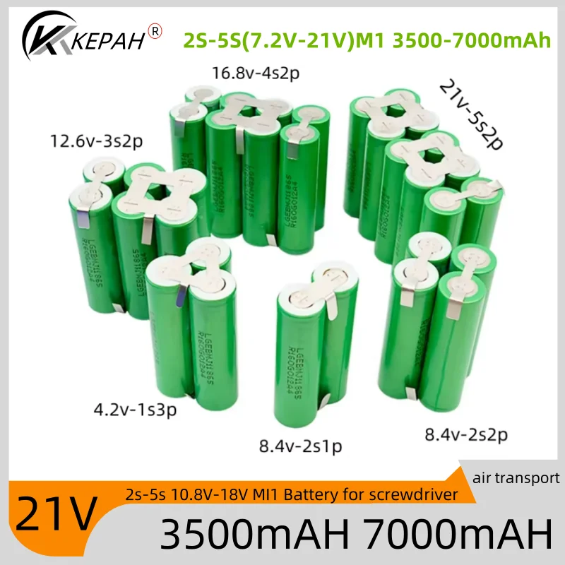 

2S1P 1S3P 3S2P 4S2P 5S2P 8.4V 3.7V 10.8V 16.8V 18V MJ1 battery pack 18650 3500mAh battery for 18V screwdriver battery