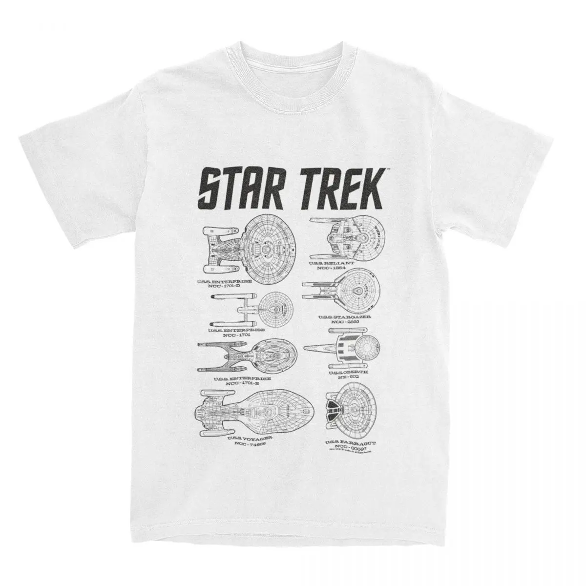 Men Women's T-Shirts Stars Treks Ships Of The Past Schematics Novelty 100% Cotton Tees Short Sleeve T Shirt Clothes Gift