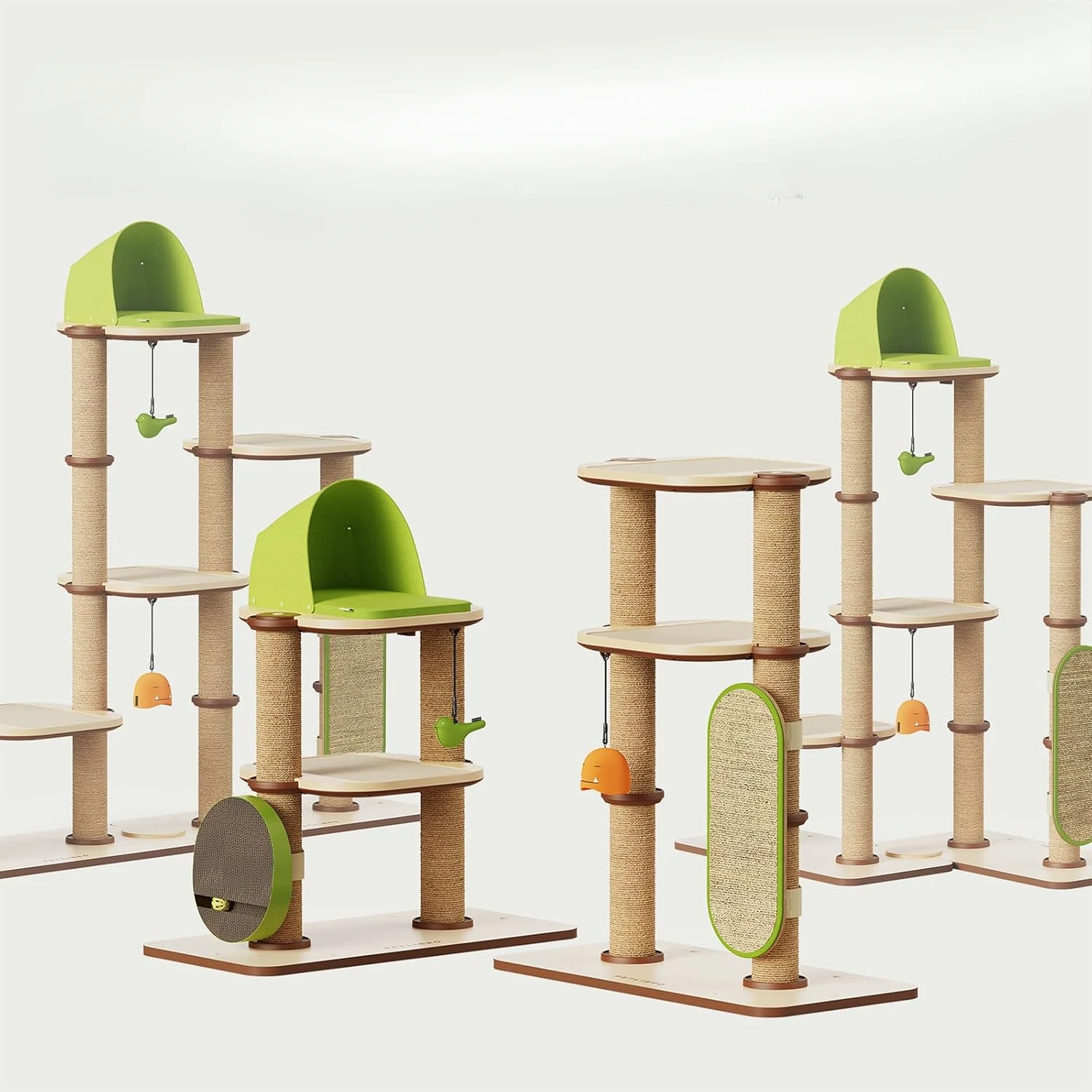 Felt Pads, Sisal Scratching Posts, 2-Second Setup, Sturdy Multi-Level Activity Center Cat Condo for Any Room