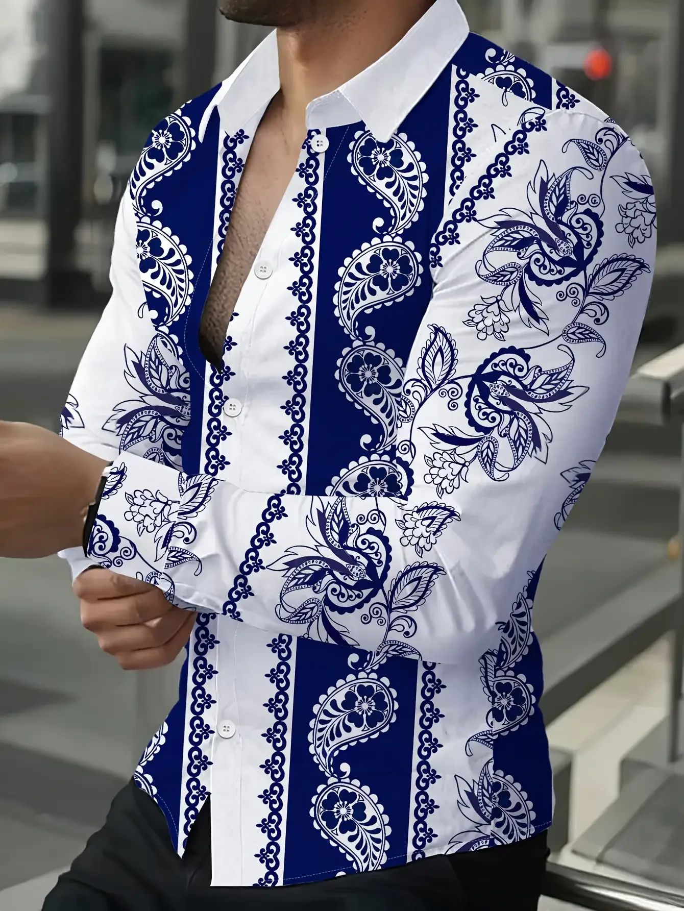 

Long sleeved men's shirt 3D digital printed outdoor casual long sleeved shirt men clothing fashion 2026