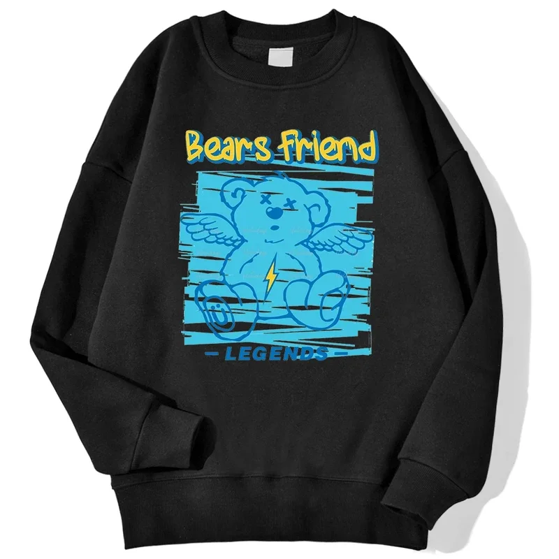 

Blue Bears Friend Legends Print Male Sweatshirts Casual Fleece Hoodies Autumn Crewneck Pullovers Simple Oversized Clothes