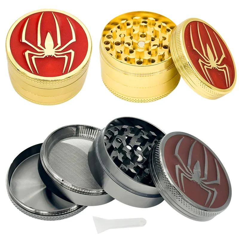 Hand Manual Spider Style Grinder 3Layer 4 Layer 52mm Spice Metal Grinder Kitchen Gift Herb Curhser