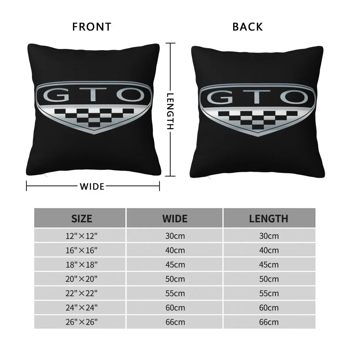 2004-2006 Gto Logo Rendition Pillowcase Polyester Linen Velvet Printed Zip Decor Pillow Case Bed Cushion Cover 18