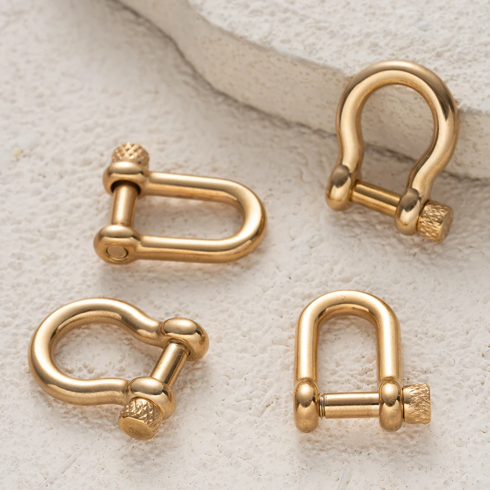 2pcs Stainless Steel Shackle Carabiner D Ring Fob Key Ring Keychain Hook Screw Connector Buckle Jewelry Making Supplies Crafts - view 4