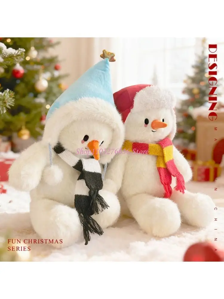 

R6FD Stuffed Snowman Toy Soothing Doll Christmas Gift Snowman Doll for Kids Teenagers
