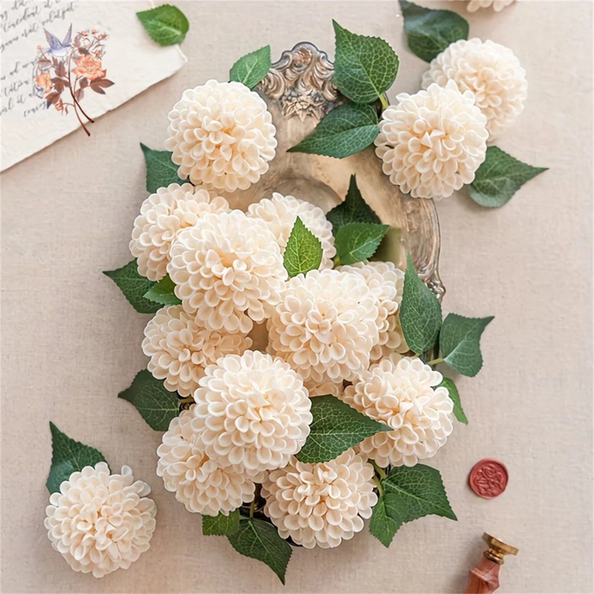 25Pcs Artificial Foam Dahlia Daisy Flowers with Stem DIY Wedding Bridal Bouquet Table Centerpieces Arrangement Party Decoration