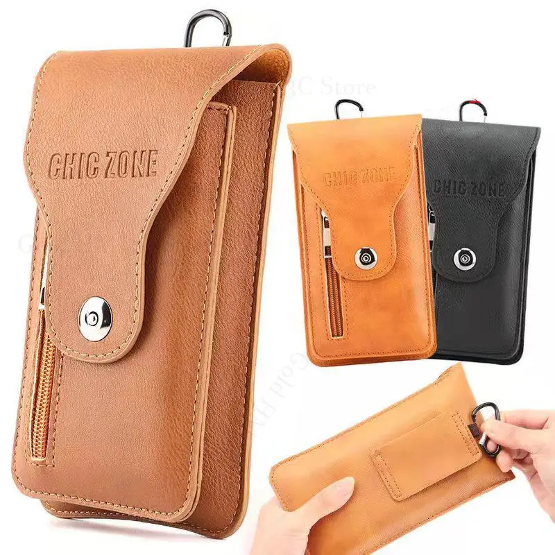 Leather Phone Case For Doro 1380 5860 8110 Belt Waist Wallet Flip Bag For Doro 8100 5517 1372 1362 7011 7031 5030 Phone Pouches