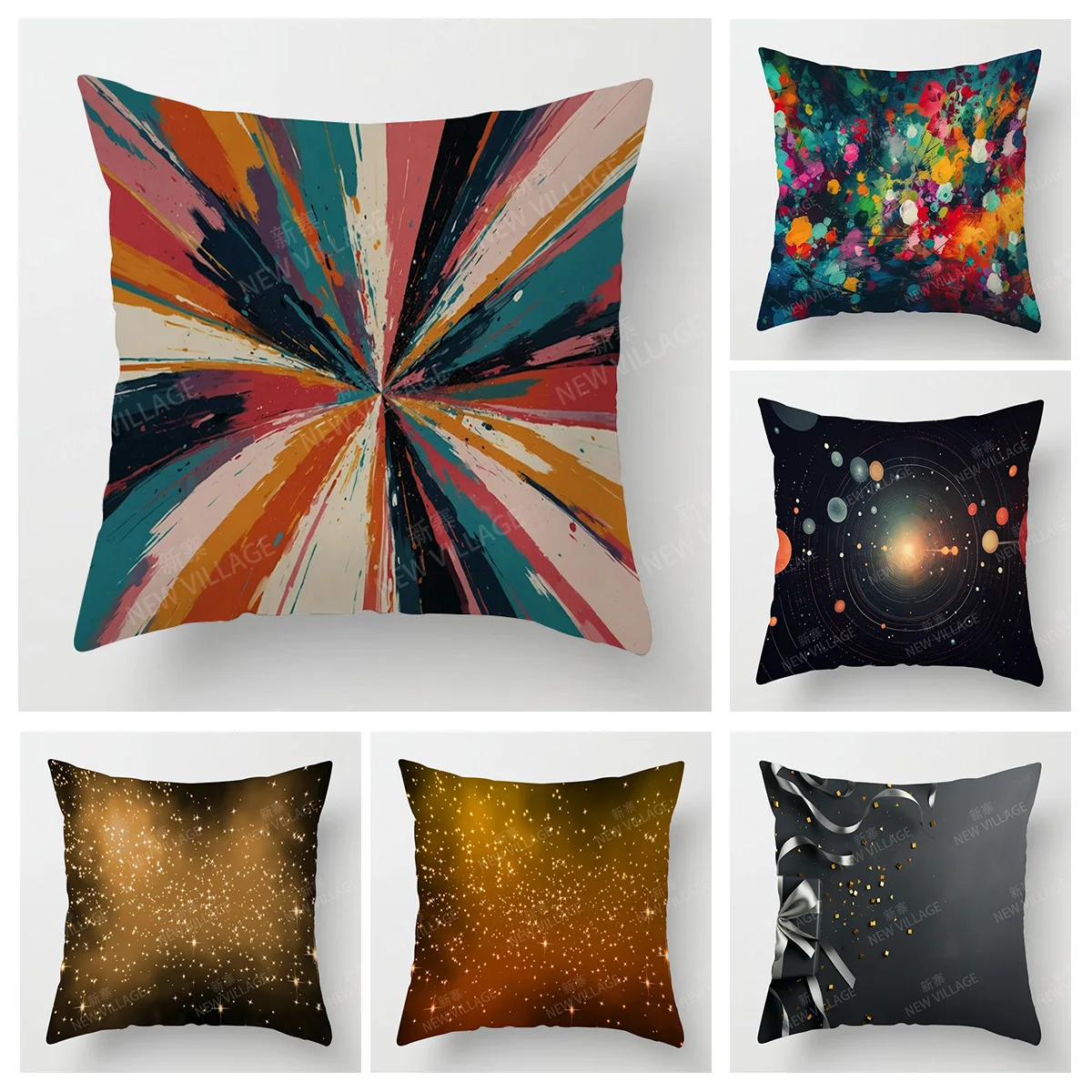 כיסוי כרית מפולש אמנות אבסטרקטית, מגמה חדשה באסתטיקה בבית, כיסוי כרית ספה נוחה 45x45cm 40x40cm