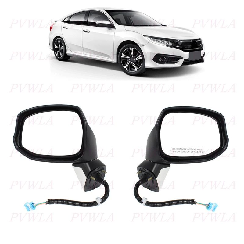 

5PIN Paintable White Turn Light Power Adjust Rear Mirror Assembly For Honda Civic 2012 2013 Car Accessories