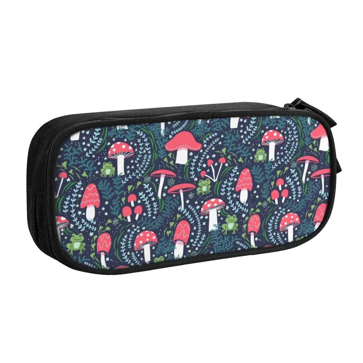 Korean Custom Mushrooms Toadstools And Frogs Pencil Case for Psychedelic Psilocybin Fungi Large Capacity Pen Box Bag Stationery