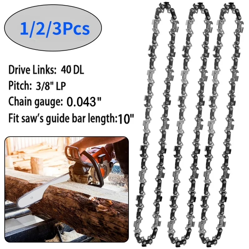 10Inch Portable Metal Chainsaw Chain 40 Drive Links 3/8