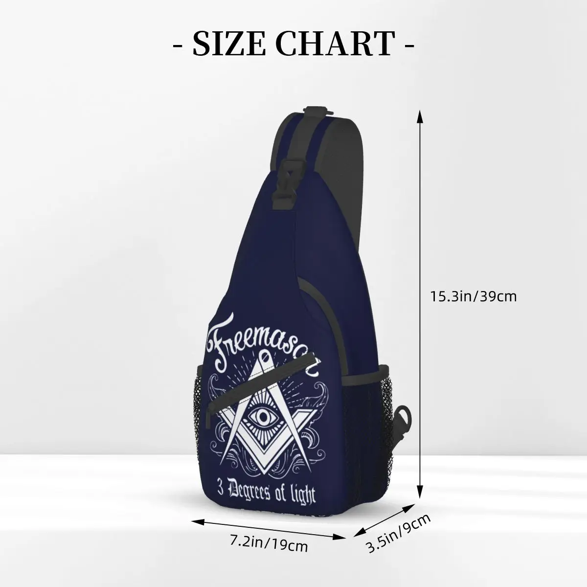 Freemason Logo 2B1Ask1 Small Sling Bag Chest Crossbody Shoulder Backpack Travel Hiking Daypacks Mason Symbol Pattern Pack