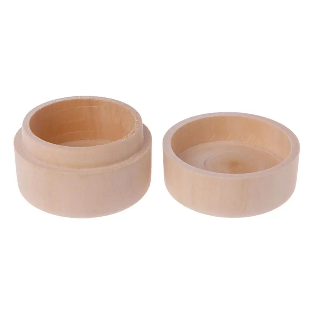 Round Wooden Storage Boxes Ring Box Vintage decorative Natural Craft Jewelry box Case Wedding Accessories