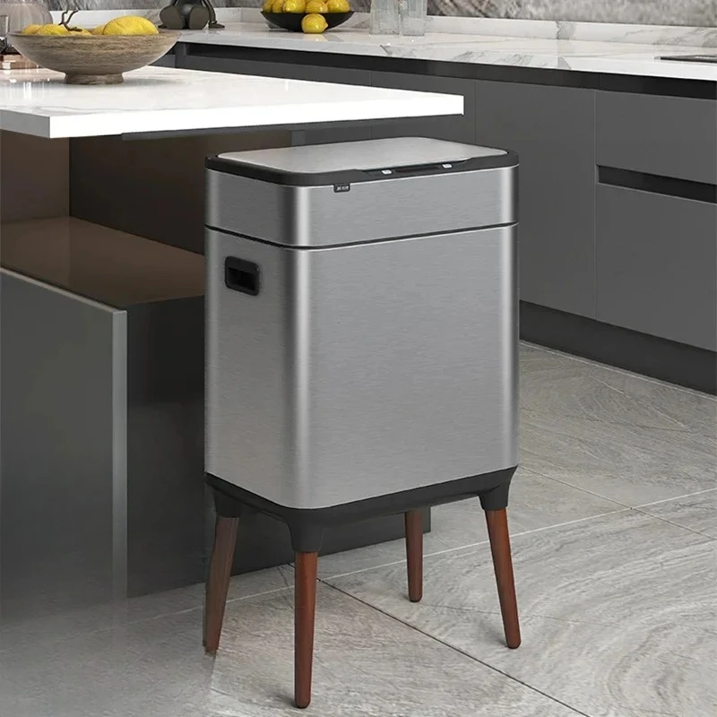 

9L 13L 18L 26L 30L Kitchen Trash Can Smart Sensor Trash Can Stainless Steel Waterproof Trash Bin Large-capacity Rubbish Bin