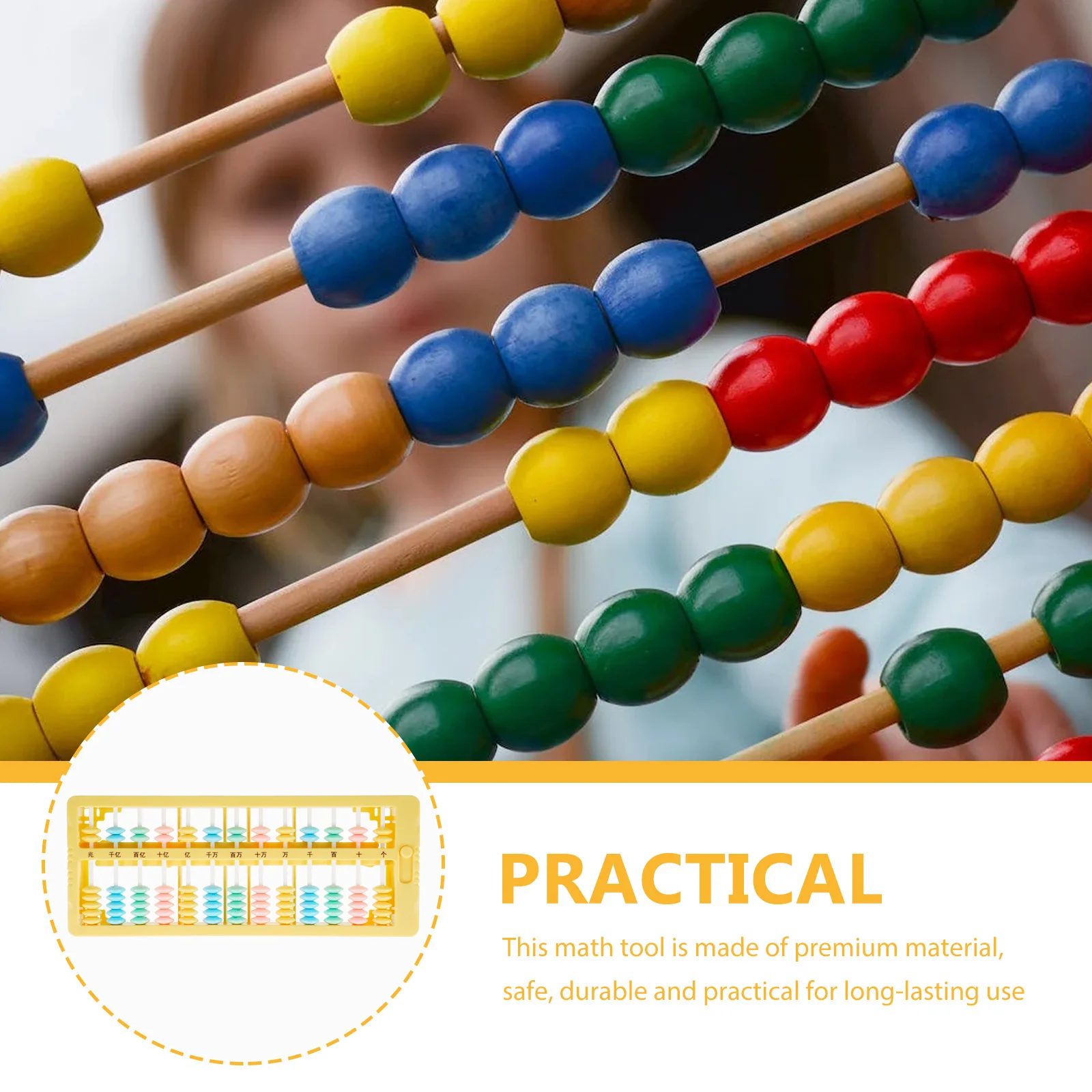 

13 Column Rods Abacus Math Tool for Kids Manipulatives Elementary School Children Learning Counting Frame Decorative Educational